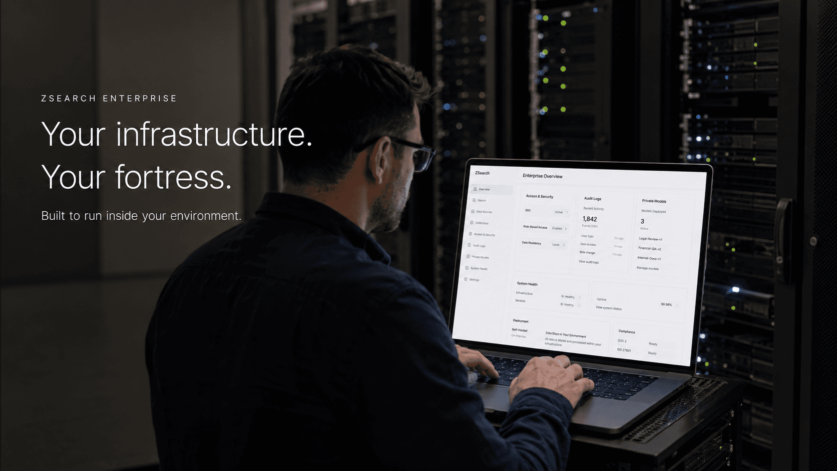 ZSearch Enterprise running inside private infrastructure